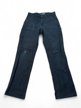 Carhartt Men’s Black Relaxed Straight Rugged Flex Duck Double-Front Pants 32x32